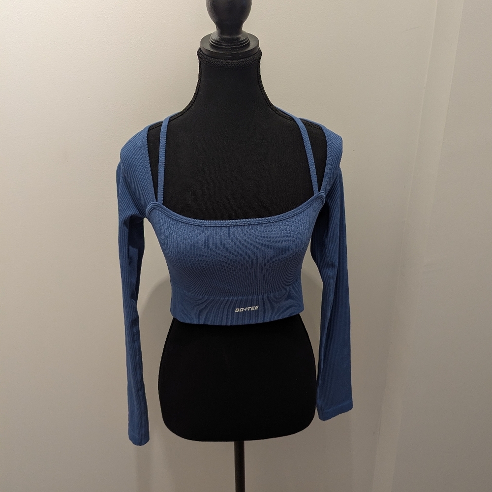 Bo + Tee- Bluue Long Sleeve Women's Top